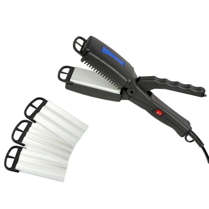 Piastra per Capelli Liscia con 3 Acconciatori e Pettine ECM PS 04 Nera